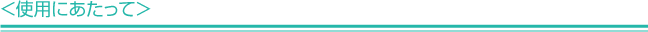 ＜使用にあたって＞
